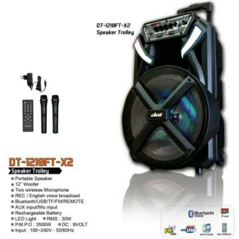 SPEAKER BLUETOOTH WIRELESS DAT 12 INCH DT 1210 X2 12 Inch