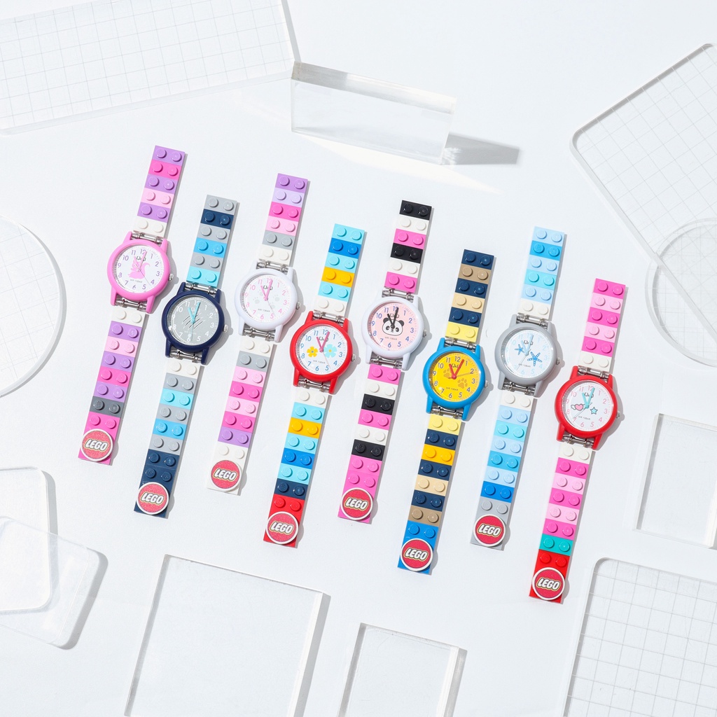 LEGO - Brick Watch / Jam Tangan dg Strap dari Brick LEGO ( Kode: aPQR ) - dikombinasikan dg Jam