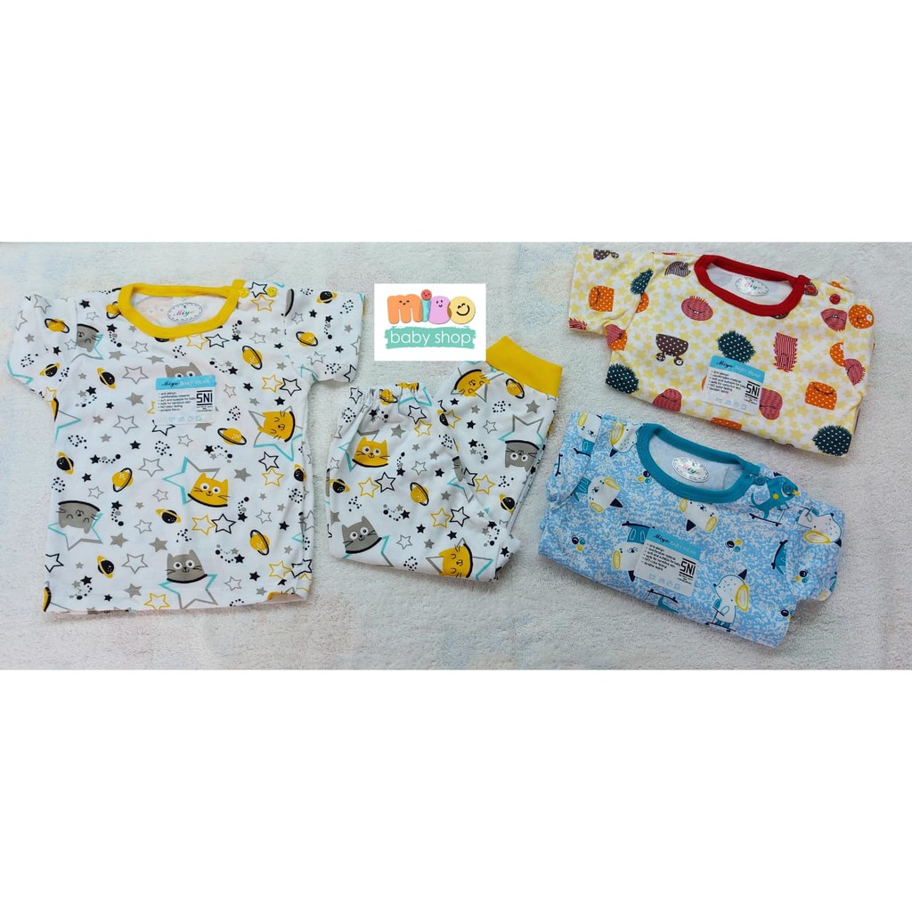 Miyo Setelan Oblong pendek celana panjang kecil&besar isi 3pcs / baju rumahan