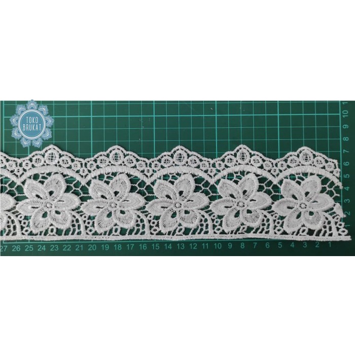 Kain Renda Bordir Giper - Bunga Sedang 14142 ( L : -/+ 7 cm ) Per Yard