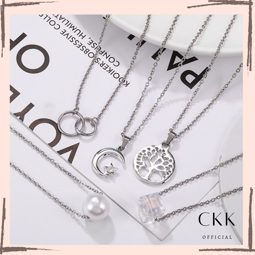 ➰CKK➰ Kalung Liontin Stainless FA03 Trendy Fashion Wanita Korea Aksesoris Murah