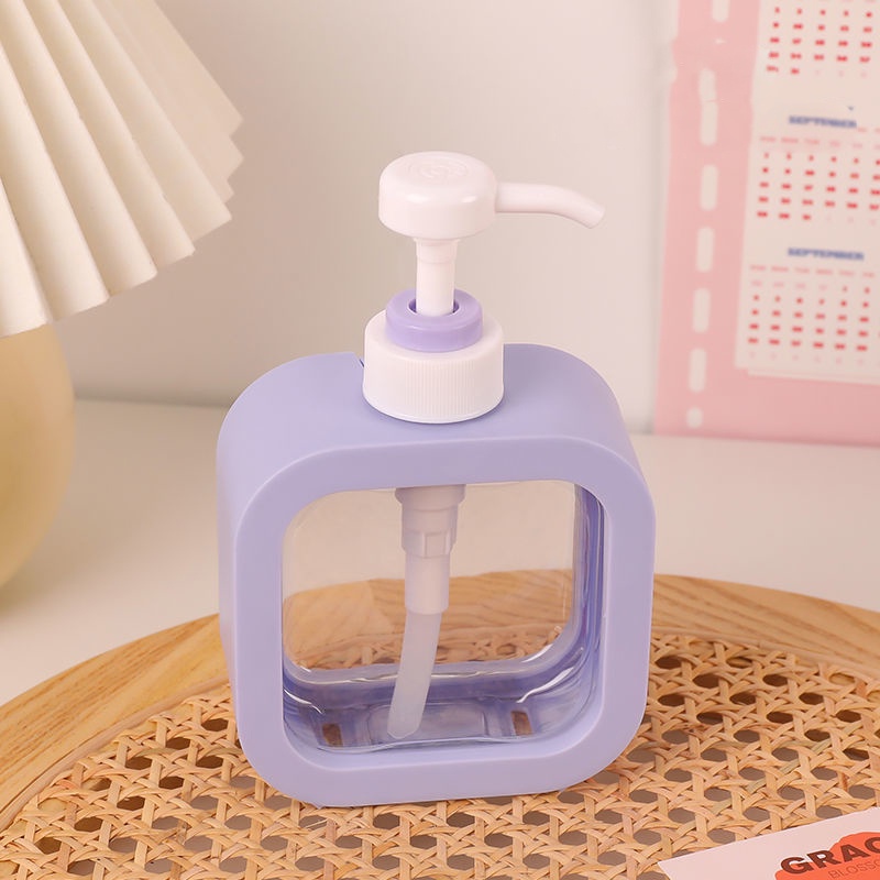 Botol Dispenser Kosong Hand Sanitizer Sampo Bentuk Kotak Bahan Plastik Kapasitas Besar 500ML Untuk Kamar Mandi