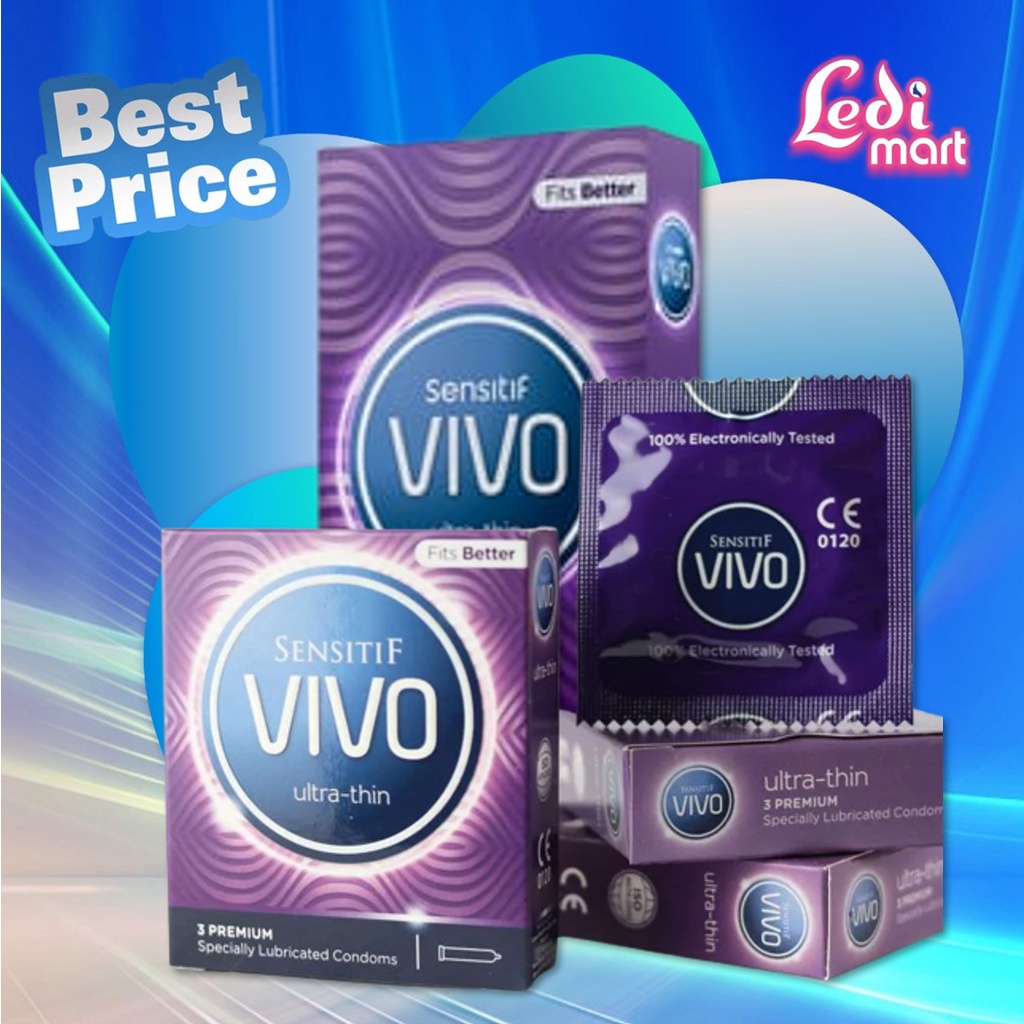 ORIGINAL Kondom VIVO Ultra Thin Isi 3 &amp; 12 Pcs / Kondom Vivo Ultrathin / LEDI MART