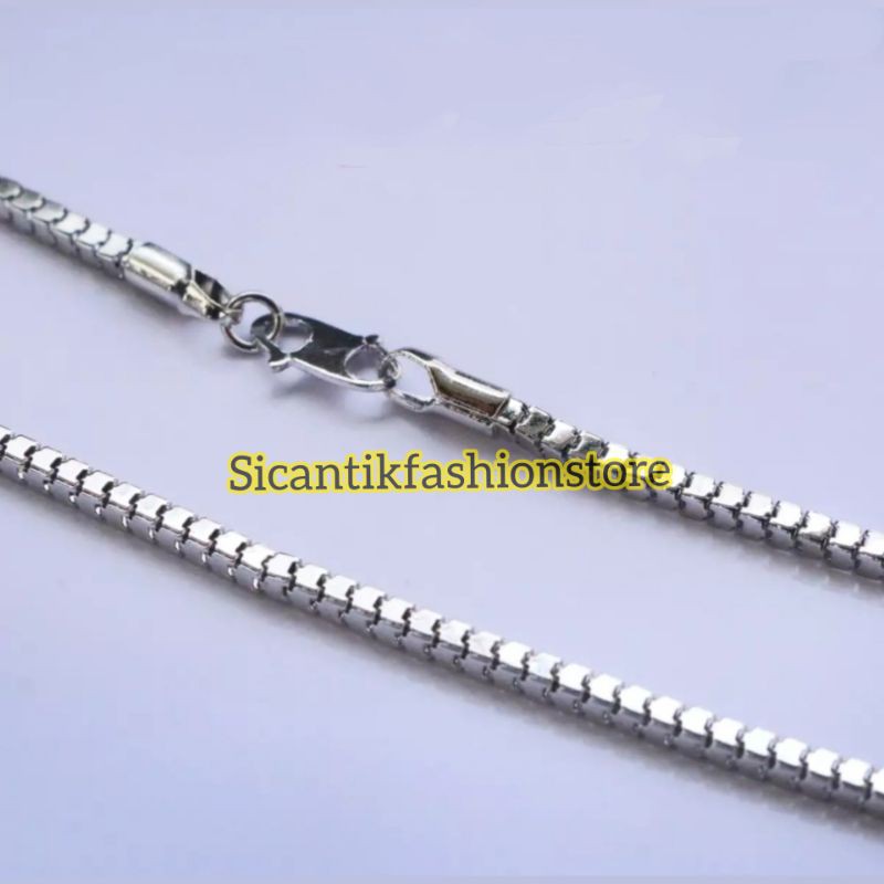 Kalung Titanium Milano Silver anti Karat tidak luntur Kalung Milano Perhiasan pria wanita terlaris