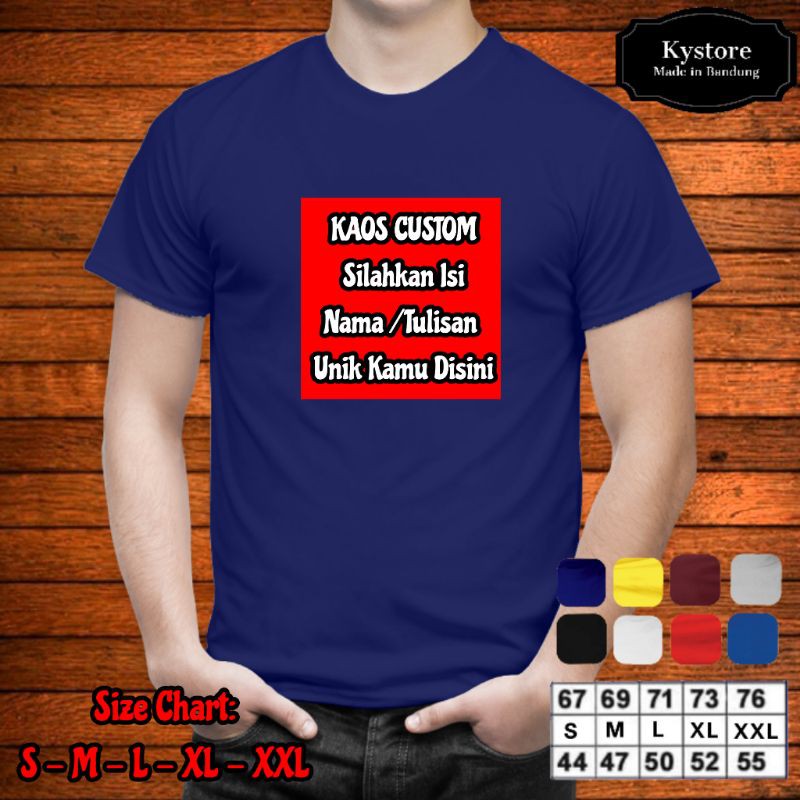 Kaos Custom Nama dan Tulisan Logo Suka - Suka, Combad 30s - Kaos Custom