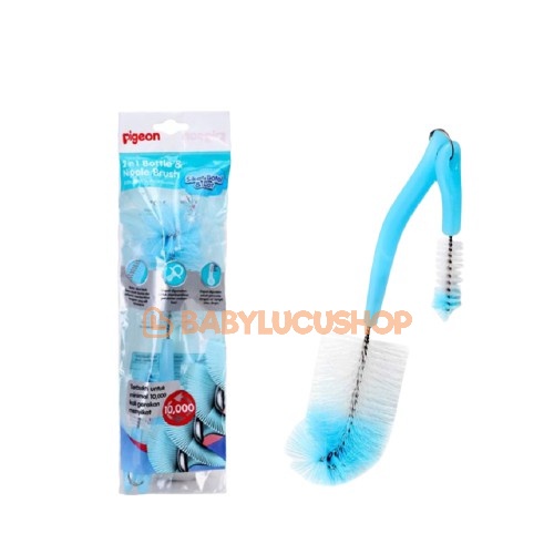 Sikat Botol PIGEON HUKI 2in1 Bottle &amp; Nipple Brush Basic Sikat Botol Susu Bayi