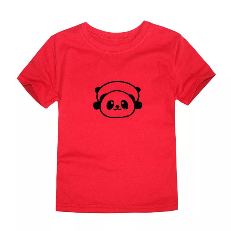 Hokyshop92 Kaos Anak Distro Panda Lengan Pendek Baju Oblong Anak Unisex Tshirt Kids Atasan Cod