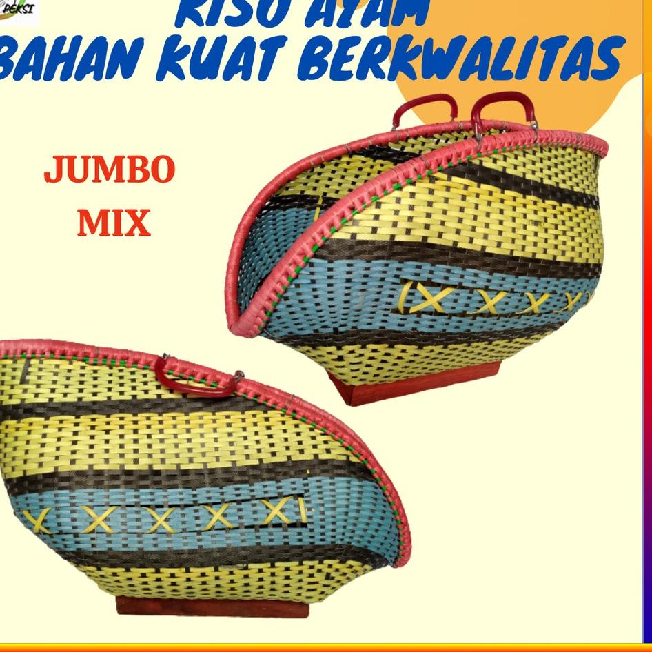 TAS KISO AYAM MIX BAMBU ROTAN PLASTIK FIBER SUPER JUMBO KUAT LAPANG COCOK PELUNG / ADUAN / BANGKOK