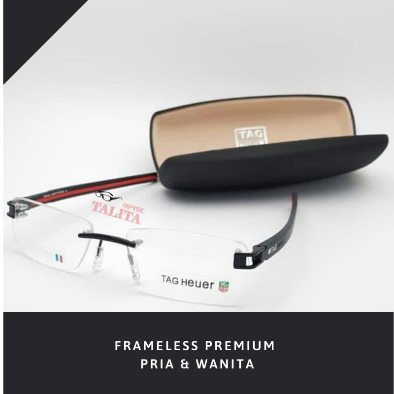Frame Kacamata Elegan Frameless premium | kacamata rimless minus baca normal photocrmic blueray pria