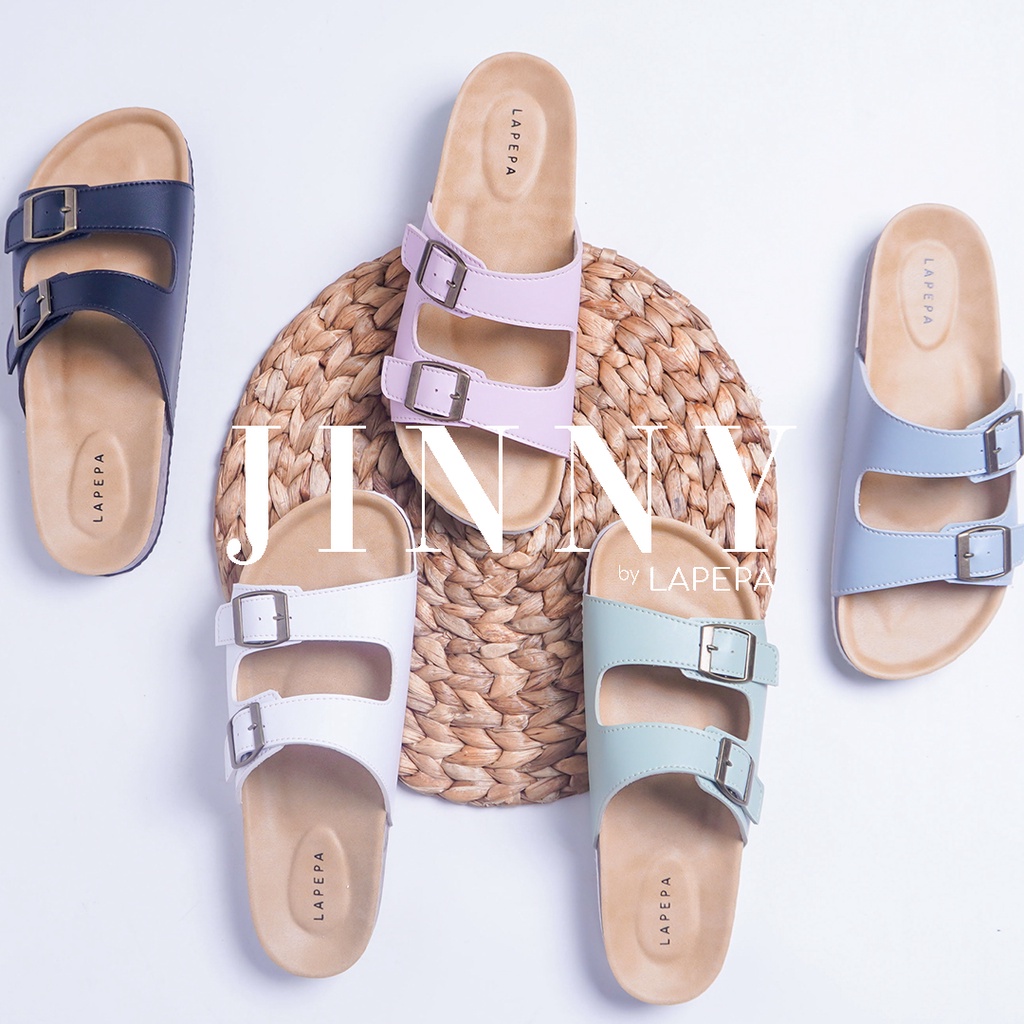 AVLINSTORE - tipe JINNY Sandal Wanita Casual Model Birken Sol Puyuh  Sendal Cewek Sol Kulit Santai Ban dua Empuk