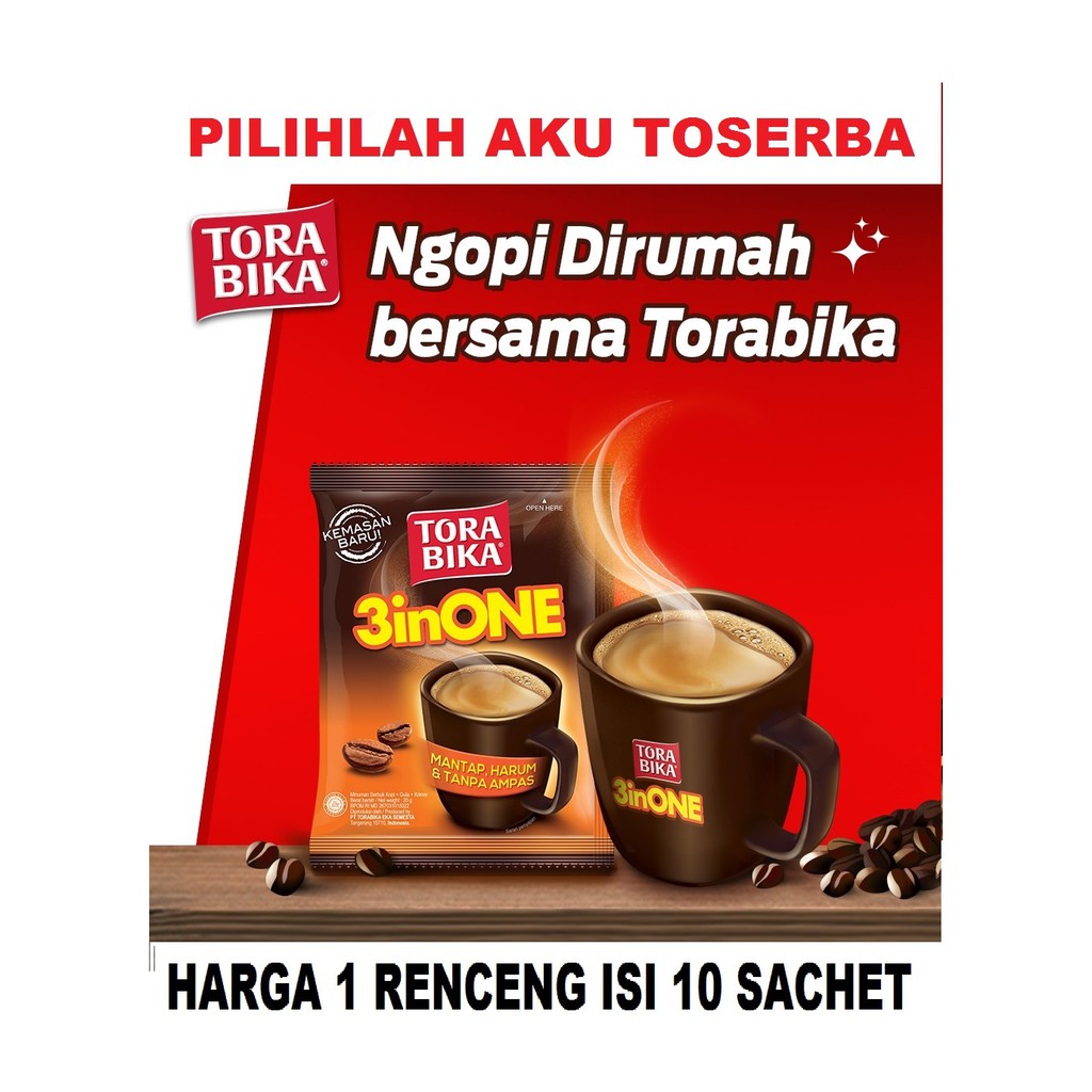 Torabika Kopi 3 in 1 renceng 20gr x 10 sachet (HARGA RENCENG)