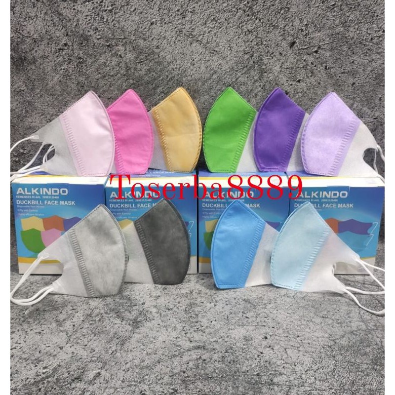 MASKER DUCKBILL DEWASA IMPORT MURAH 3PLY EARLOOP DISPOSIBLE FACE MASK // MASKER DUCKBILL WARNA WARNI