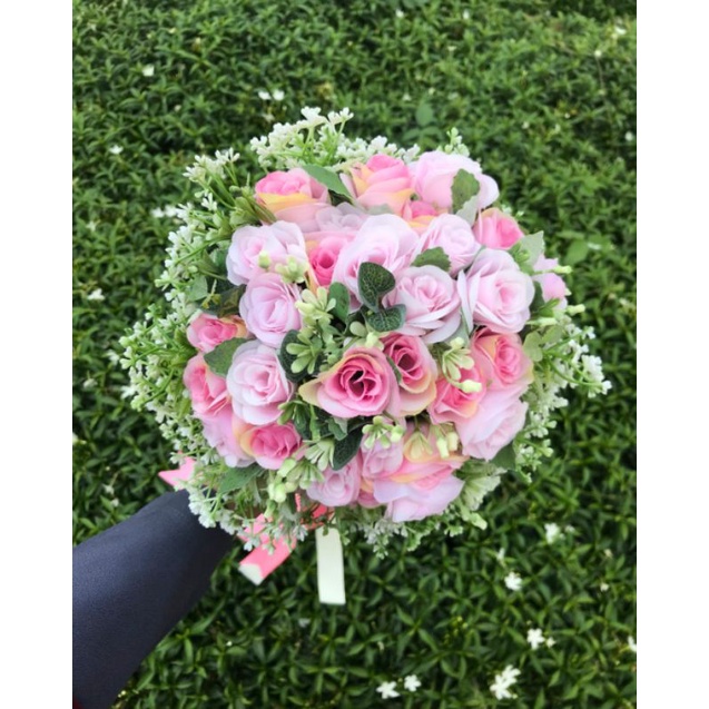 Wedding Hand Bouquet Buket Pernikahan Premium mawar putih lamaran murmer