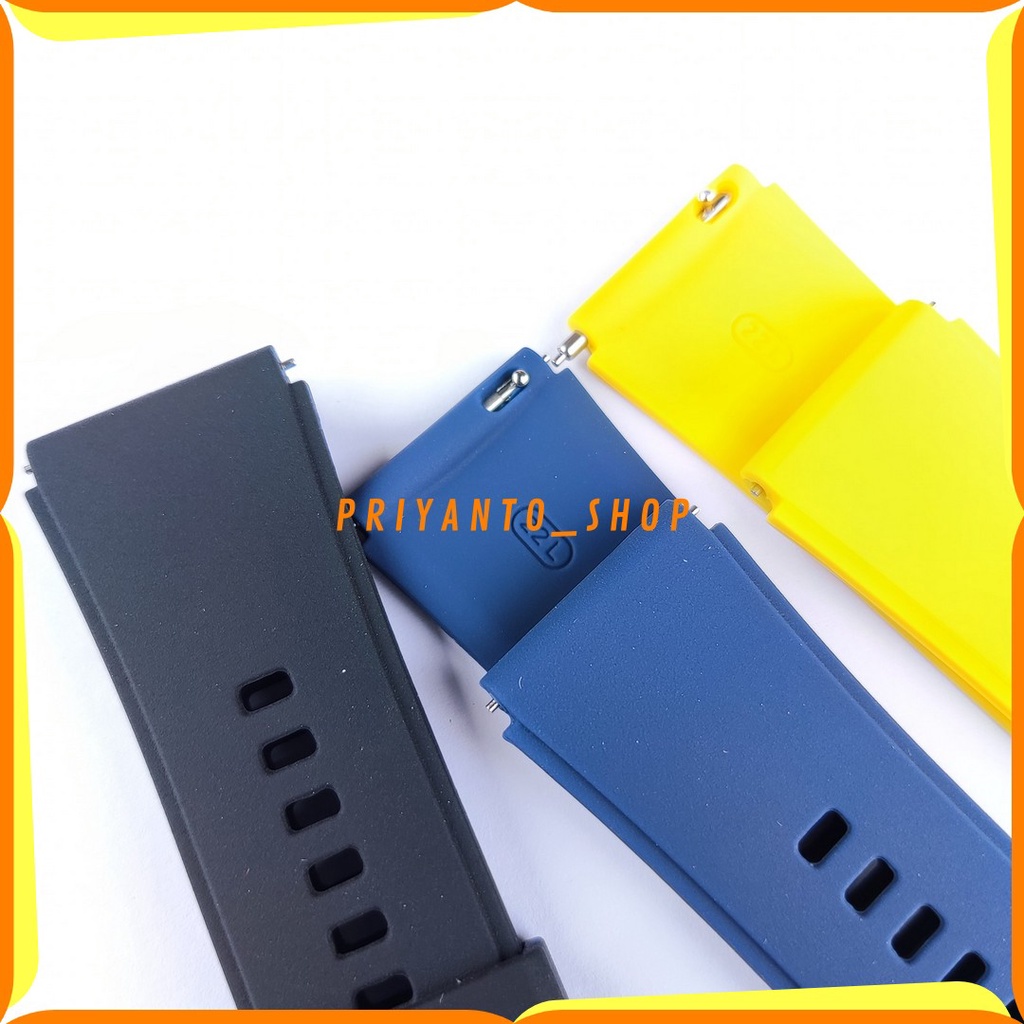 Strap Jam Tangan/Tali jam Tangan Rubber Silicone Soft Quick Release 22mm Original Waterproof  Free Pen