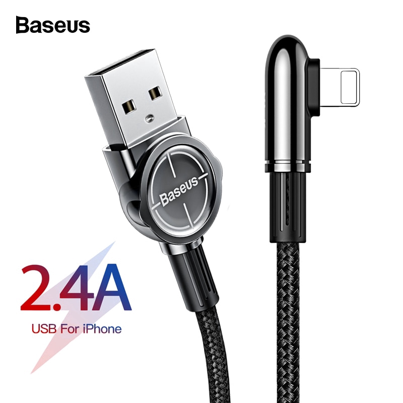 BASEUS Kabel Charger USB Fast Charging 90 Derajat untuk