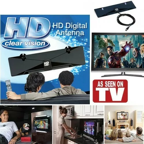 HD DIGITAL ANTENNA Siaran Digital Jernih Channel Otomatis - Antena TV Indoor Cable Plug and Play