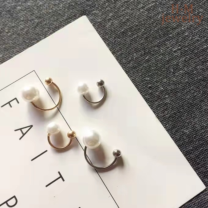 Anting Gantung Model Sekrup Twist Dengan Mutiara Gaya Retro Perancis Untuk Wanita