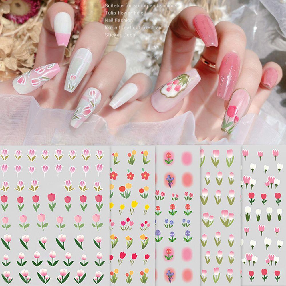 R-bunga Stiker Kuku Charms Desain Kuku DIY Manicure 3D