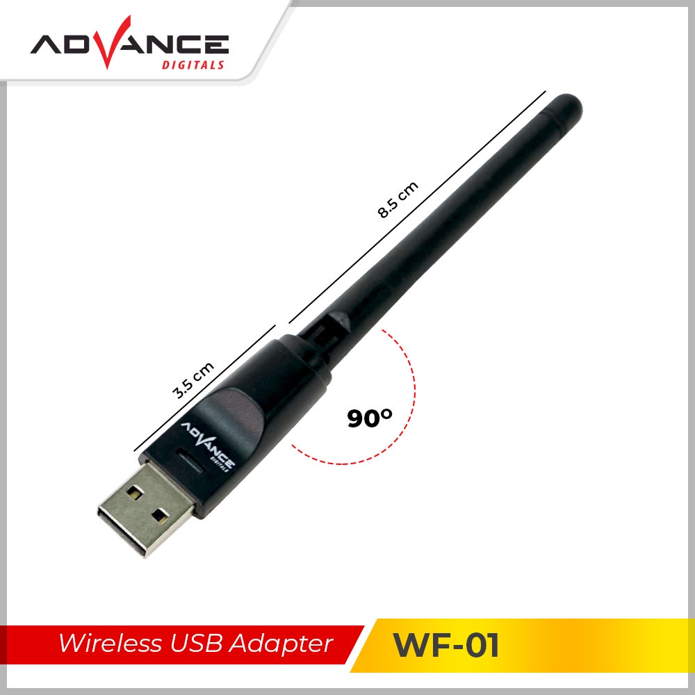 Advance Digitals USB Dongle Wifi Wireless Adapter Receiver WF-01