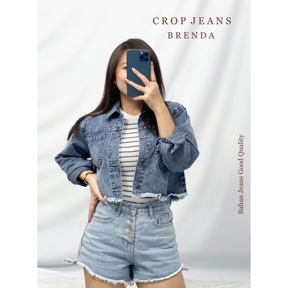 MDLV ~ Crop Jeans Brenda Jaket Jeans Premium Jaket Jeans Import Good Quality Women Jeans Jaket Fashion Import