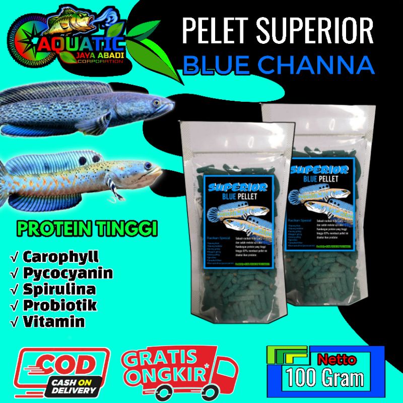 Pelet Blue Channa Pelet Superior 100 gram