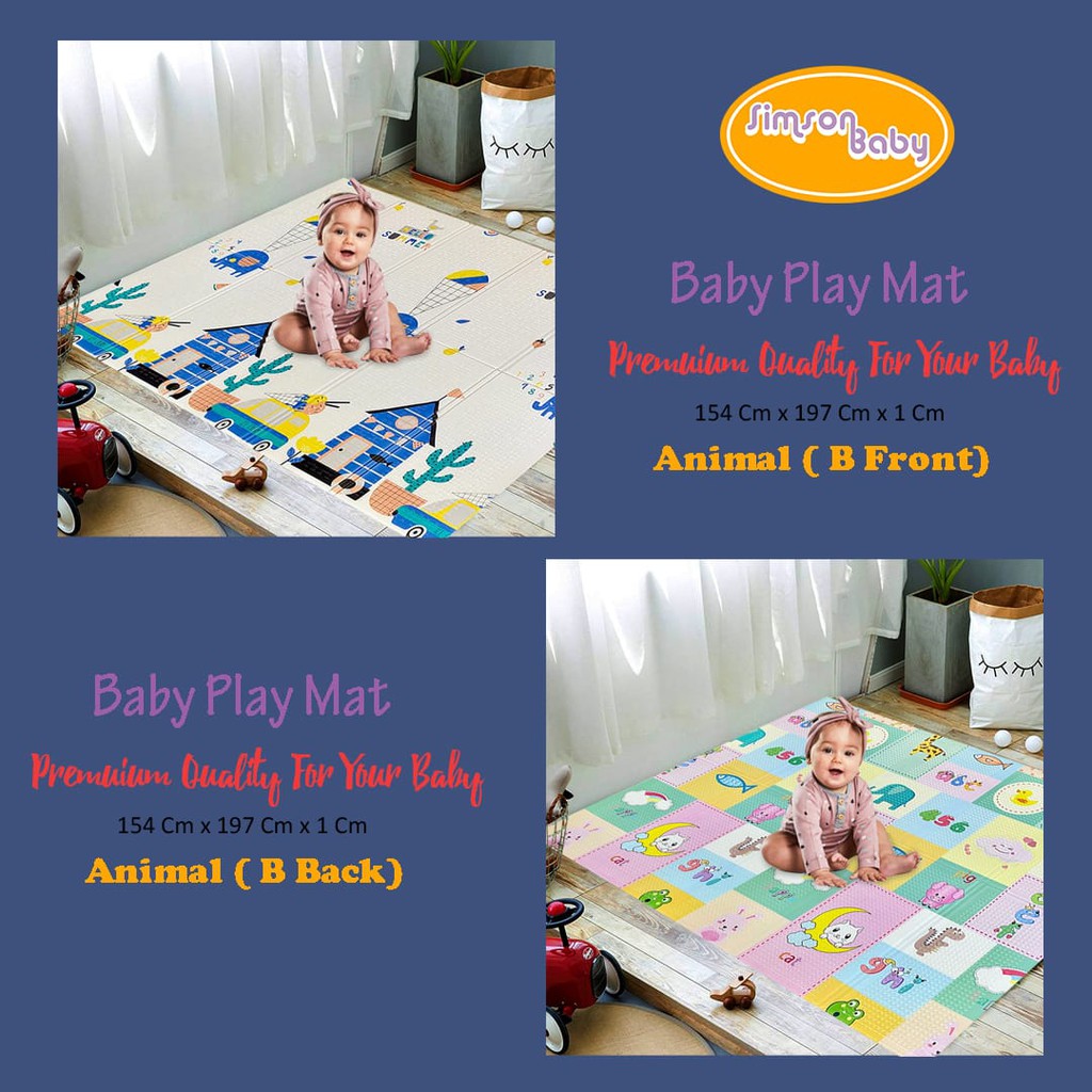 TERLARIS PREMIUM Simson Baby Playmat Premium Anak Bayi Lipat 154 x 197 x 1 Cm MOTIF BOLAK BALIK-6