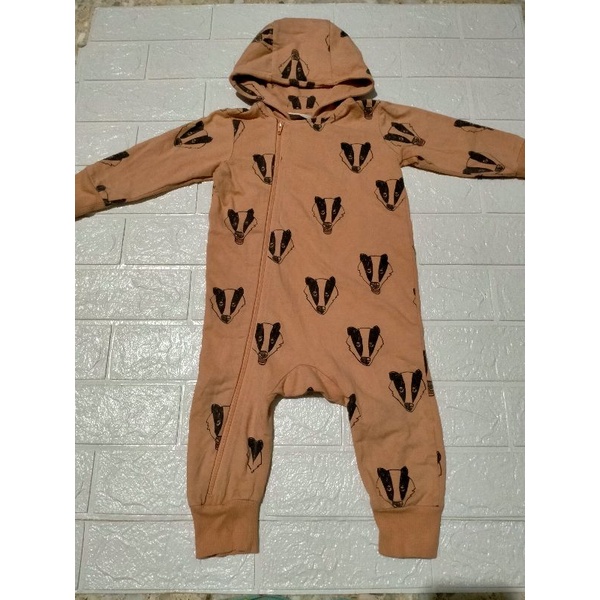 Preloved Like New Sleepsuit Hoddie Mini Rodini Original Foxy Preloved Mini Rodini Sleepsuit Baby Pre