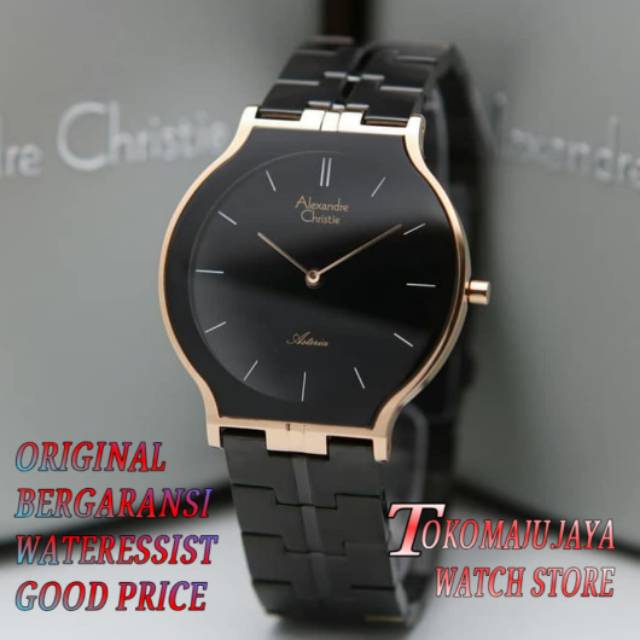 JAM TANGAN PRIA ORIGINAL ALEXANDRE CHRISTIE HITAM ROSE AC8603