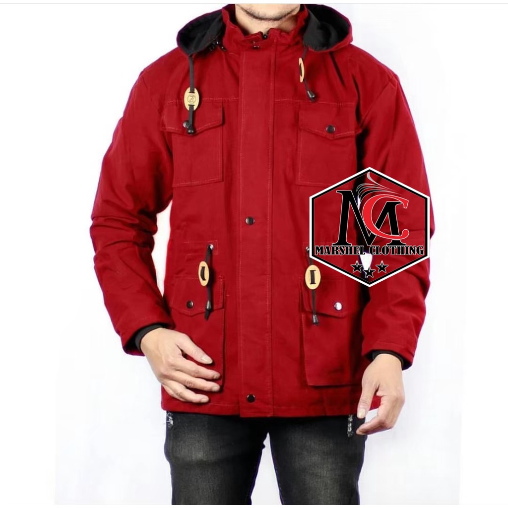 RCL - JAKET PARKA PRIA COMBI DUA WARNA ORGINAL REGLAN COMBI 5 SAKU HOODIE KANVAS PURING COWOK CEWEK / Jaket Semi Parka Taslan Original Rebel / Jaket parka / Jaket Motor