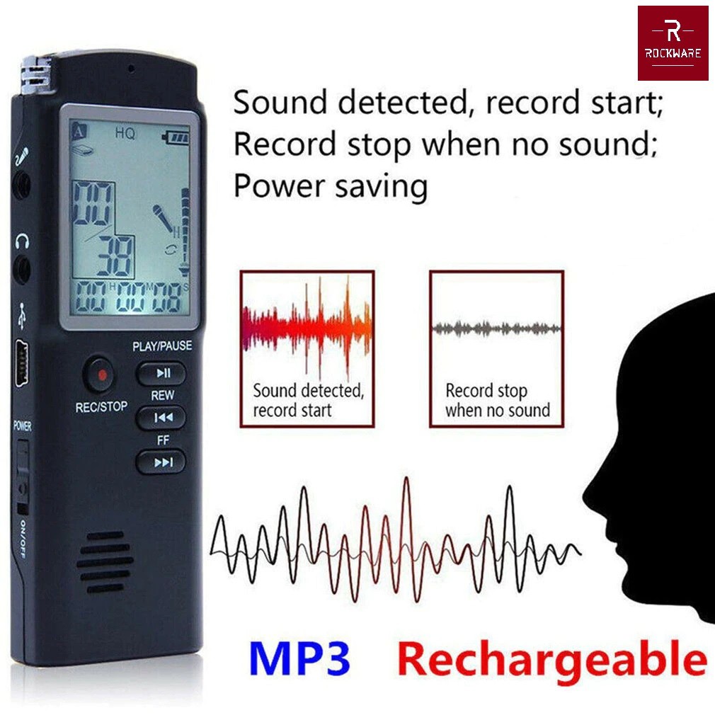 ROCKWARE RW-AVR02- Professional Audio Voice Recorder 8GB - Dictaphone