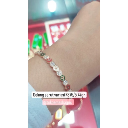 Gelang emas asli serut variasi K375