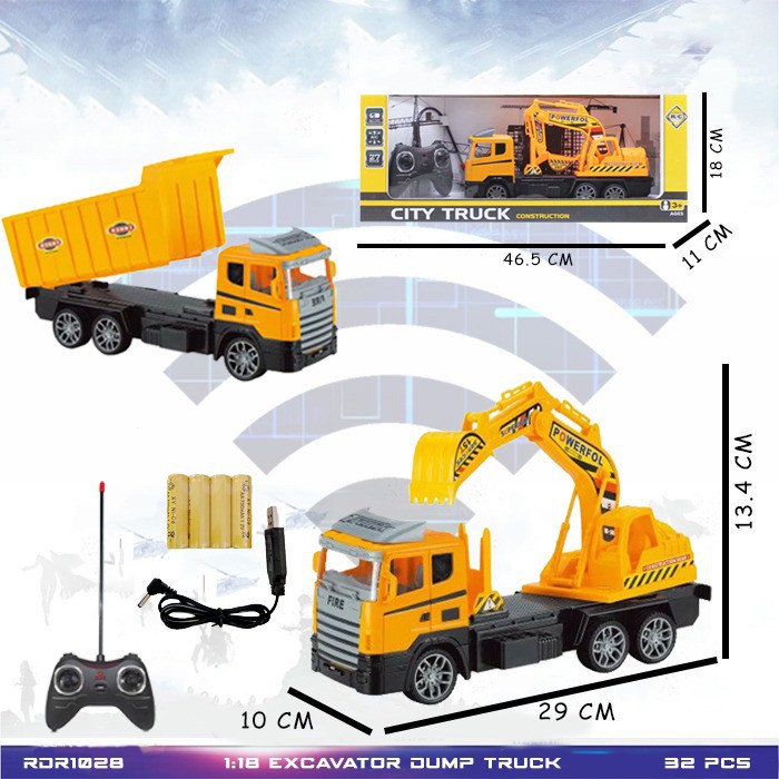 Mainan Anak Mobil Remote Control Mobil Konstruksi RC Mobil Dump Truk Excavator