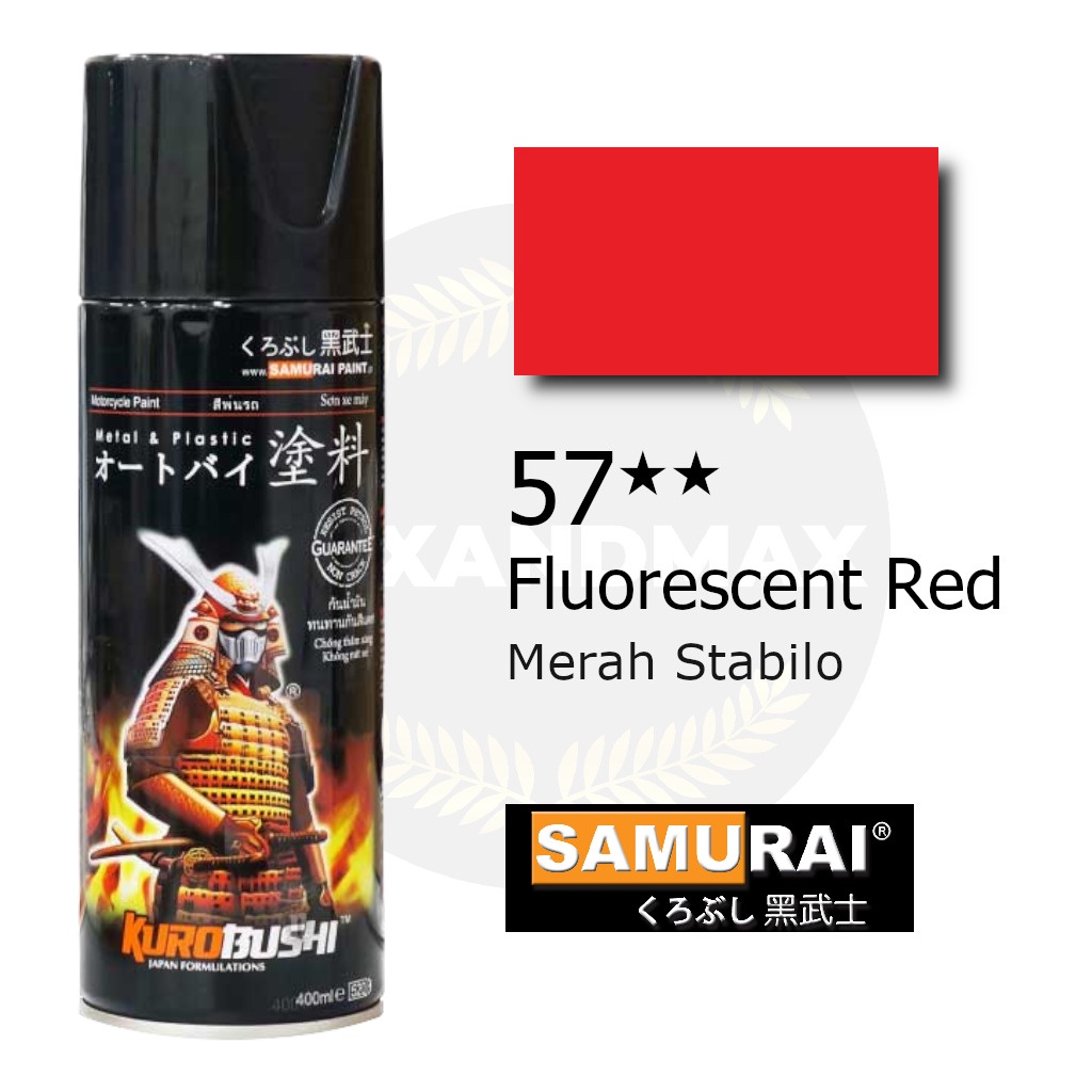 Samurai Paint Fluorescent Red 57 Merah Stabilo 400 ml - Cat Semprot