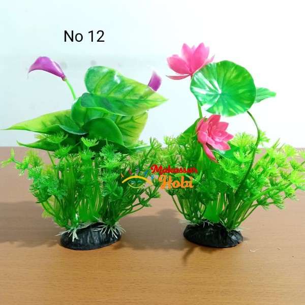 Tanaman No 12 Hiasan Aksesoris Aquarium Akuarium Plastik Tinggi 20cm