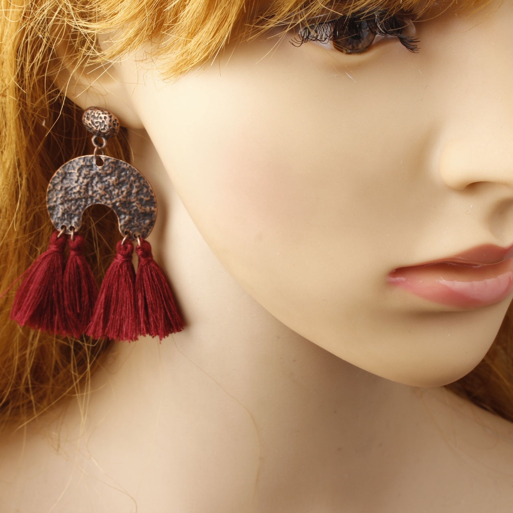 Baru anting-anting wanita Eropa dan Amerika kreatif rumbai anting-anting bohemian Retro fashion berl