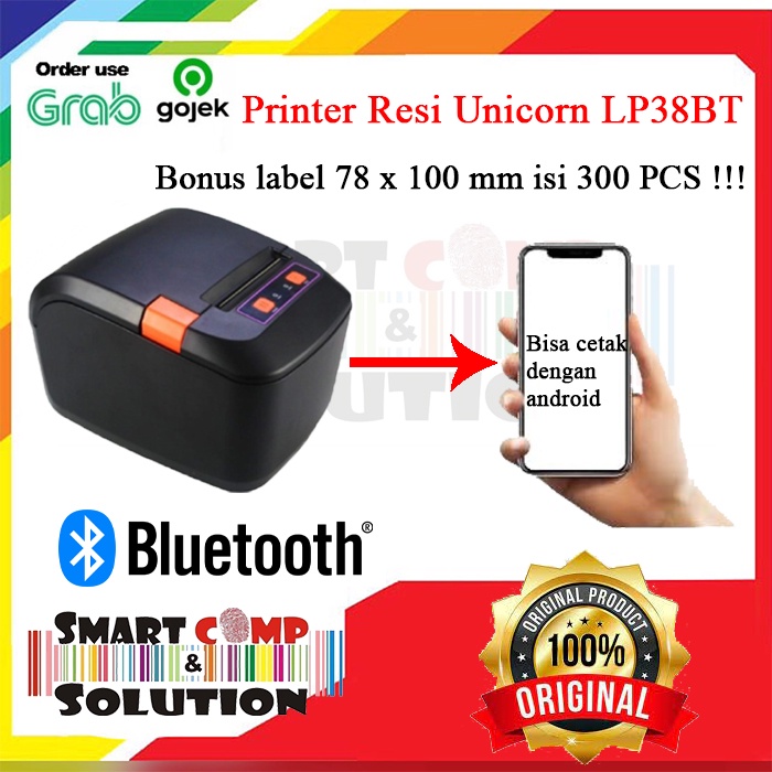 Printer Kasir Label Thermal 80mm Bluetooth Unicorn LP38BT / LP-38BT AWB RESI