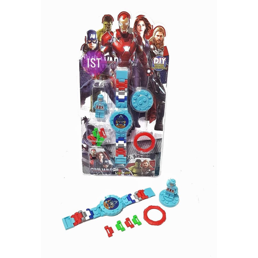 Mainan Lego Anak 2019 World War 2 WW2 Vehicle Watch Captain America / Jam Tangan Anak No.8008 R5S6