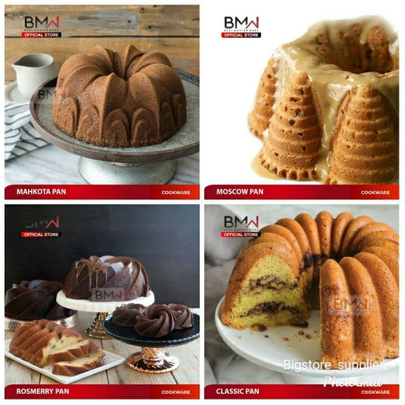 loyang kue bolu tulban premium ori BMW classic / loyang bolu chiffon tebal anti lengket / loyang cake classic mahkota moscow royal rosmerry diamond