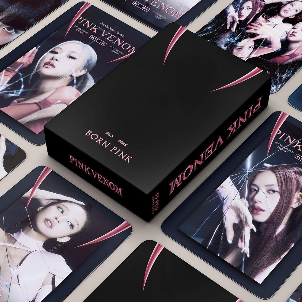 Lanfy PINK VENOM Photocards Fashion Concert Print HD Card Kartu Lomo LISA JENNIE ROSE LISA Postcard