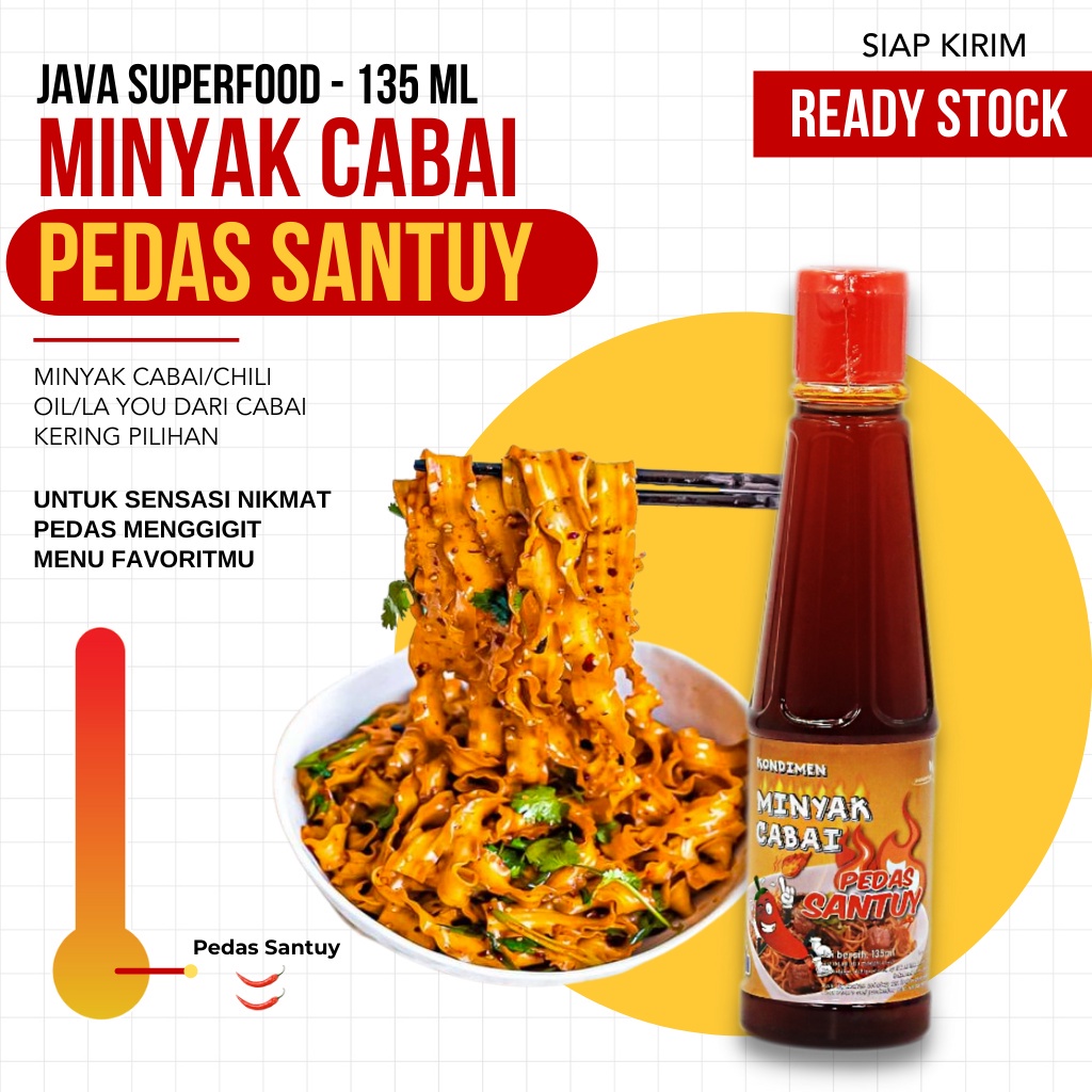 Minyak Cabai Tiga Level Pedas Java Super Food - 135ml (TERMURAH)