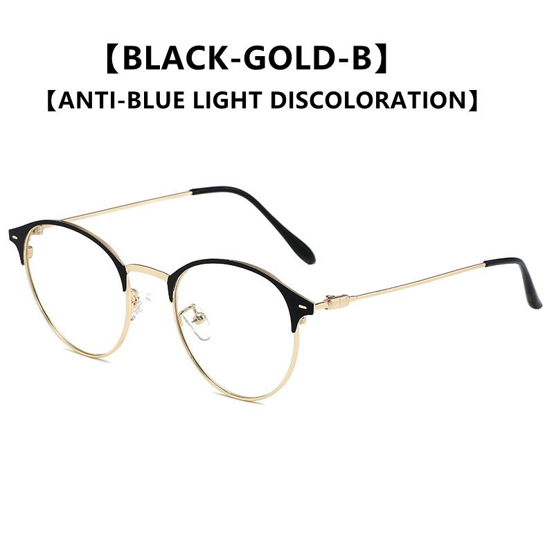 2 In 1 Kacamata anti radiasi Kaca mata Korea Hitam Photochromic Kacamata lensa Anti-radiasi Tabir Fashion Anti-silau wanita pria UV400 -PD