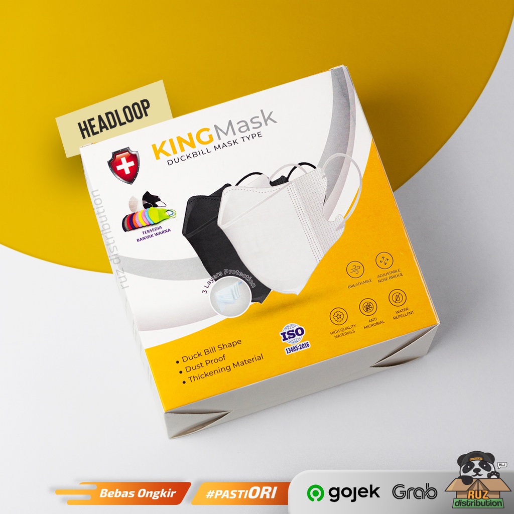 KINGMASK Duckbill Headloop 1 BOX Isi 25 PCS - KING MASK Duckbill