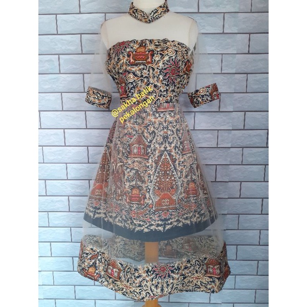 sakha batik Dress tutu party wanita dewasa