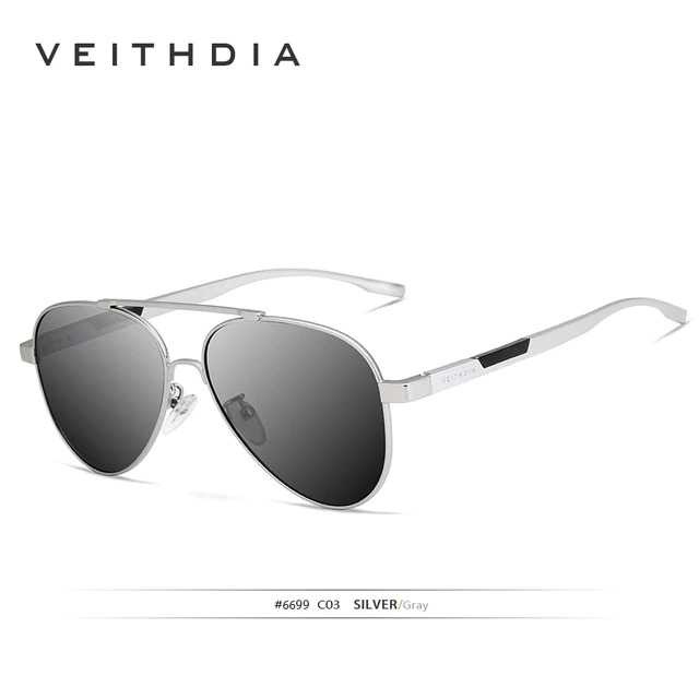 Veithdia Kacamata UV Polarized Sunglasses - 6699-Silver