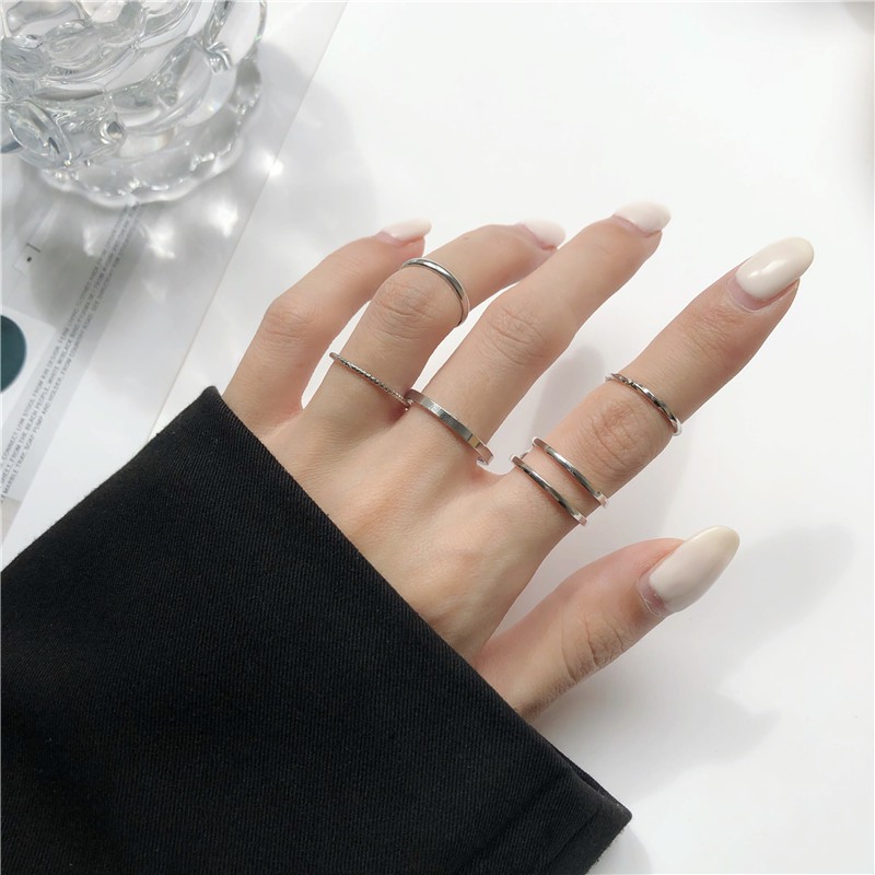 Set Cincin Jari Telunjuk Gaya Jepang Korea Untuk Wanita