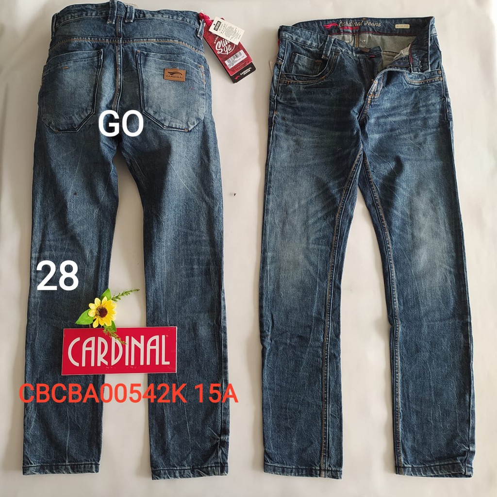 bb A 27-28 CARDINAL CBCBA Celana Panjang Jeans Reguler Fit Slim Fit Straight Slim Bawahan Laki-Laki