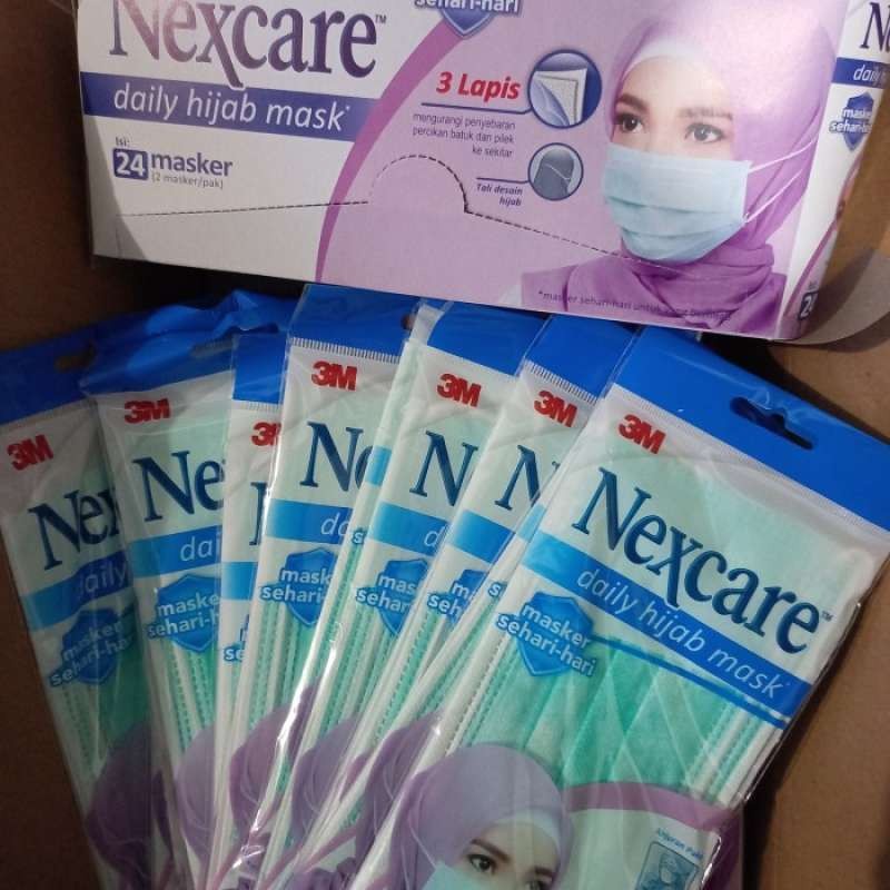 [PROMO 2+1 TERBATAS] 1 BOX isi 36 Masker Nexcare HIJAB HEADLOOP Medis 3 ply Murah Original PROMO