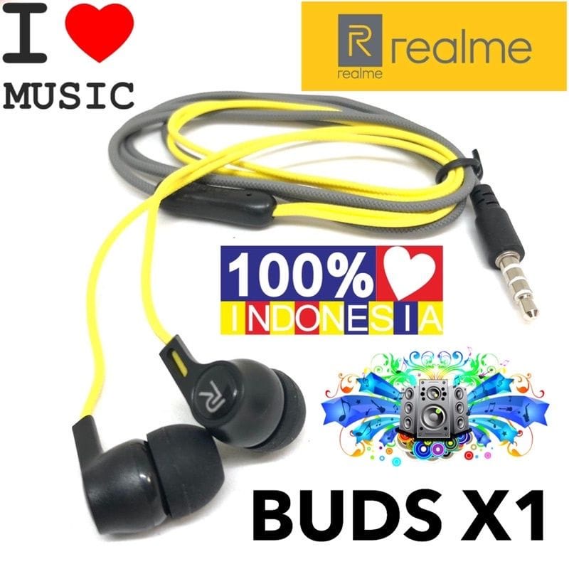 Headset REALME BUDS X1 Bass Handsfree REALME X1 Bass Earphone REALME BUDS X1 Bass