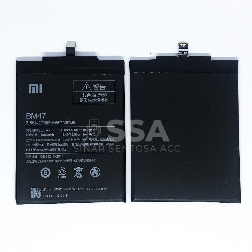 Baterai Original Xiaomi Redmi 4x / 3 / 3s / 3x / 3 Pro / BM47 BM 47 OEM Ori HP Batrai Batre Garansi