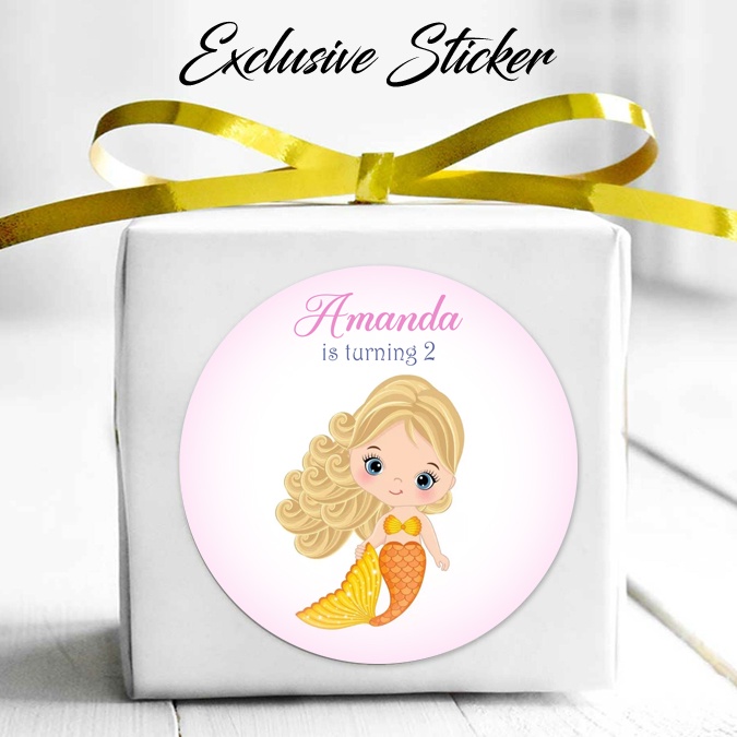 

50 STIKER / STICKER MERMAID 2-9 UTK BAG / BENTO / SOUVENIR ULTAH ULANG TAHUN